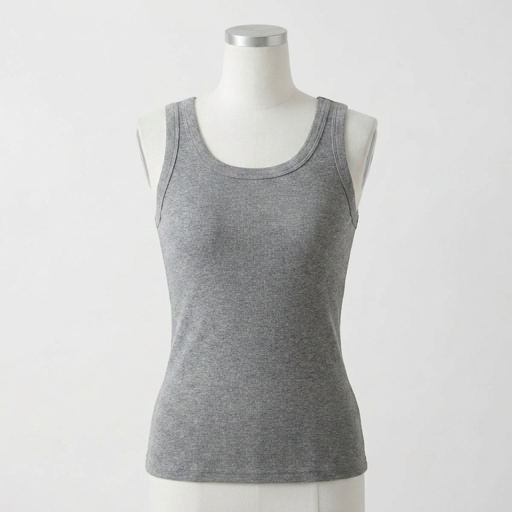 Lyn's Ribbed Cotton Built-in Bra Tank