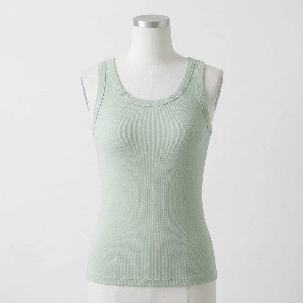 Lyn's Ribbed Cotton Built-in Bra Tank